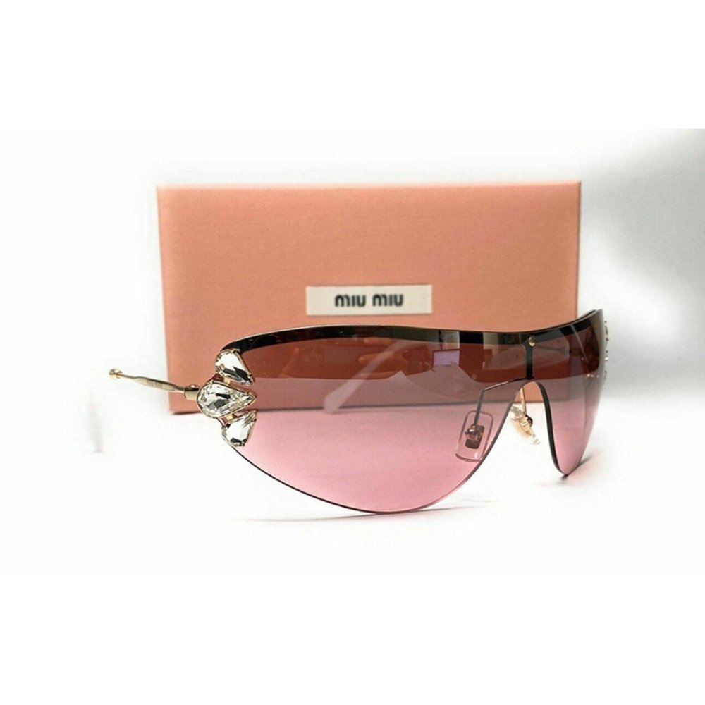 MIU MIU Sunglasses Women MU66US ZVN7L1 Irregular Shape Women's Sunglasses - Picture 4 of 4